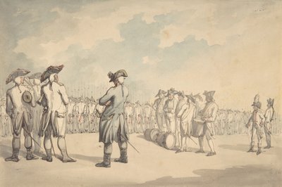 レビュー、ca。 1800年。 作： Thomas Rowlandson