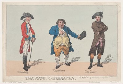 ライバル候補、1784 年 4 月 8 日、1784 年 4 月 8 日。 作： Thomas Rowlandson