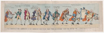 1789 年 4 月 4 日、ロースト ポークとカキを一緒に食べる会社、ロチェスターの住所。 作： Thomas Rowlandson
