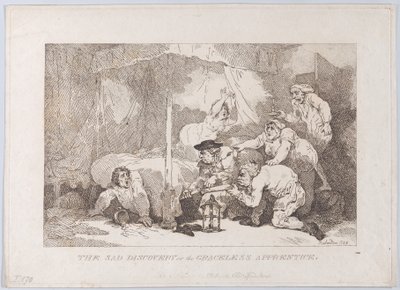 無作法な見習いの悲しい発見 作： Thomas Rowlandson