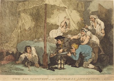 悲しい発見、または恵みのない見習い 作： Thomas Rowlandson