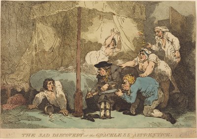 「悲しい発見」、あるいは「無作法な見習い」 作： Thomas Rowlandson