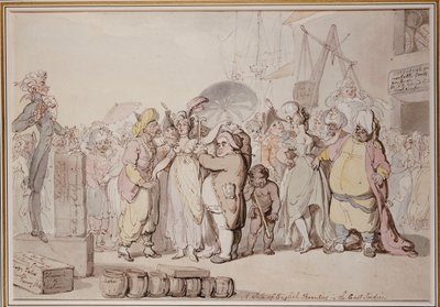 東インド諸島でのイギリス美人の販売、1810年頃 作： Thomas Rowlandson
