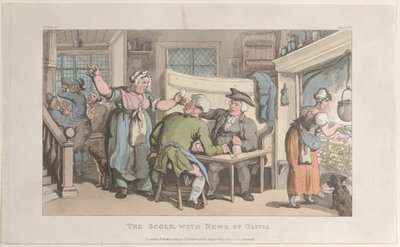 1817 年 5 月 1 日、The Vicar of Wakefield からの The Scold、News of Olivia、1817 年 5 月 1 日。 作： Thomas Rowlandson