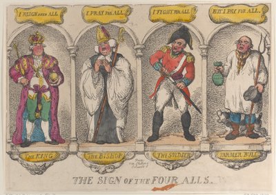 4 つのすべてのサイン、1810 年、1810 年。 作： Thomas Rowlandson