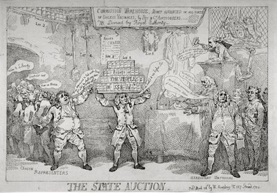 ステート・オークション」1784年 作： Thomas Rowlandson