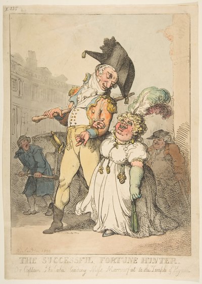 成功したフォーチュンハンター、またはシェラリー船長がMarrowfatを... 作： Thomas Rowlandson