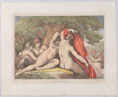 サプライズ、1799年、1799年。 作： Thomas Rowlandson