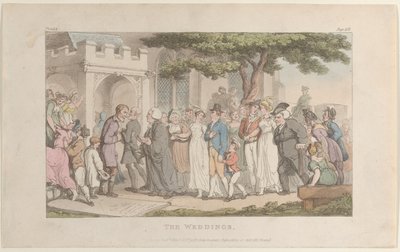 1817 年 5 月 1 日、ウェイクフィールドの牧師からの結婚式。 作： Thomas Rowlandson