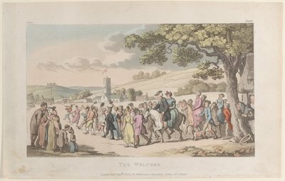 歓迎、ウェイクフィールドの牧師から、1817 年 5 月 1 日。、1817 年 5 月 1 日。 作： Thomas Rowlandson