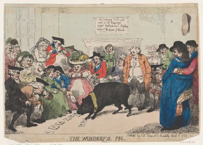 ワンダフル ピッグ、1785 年 4 月 12 日、1785 年 4 月 12 日。 作： Thomas Rowlandson
