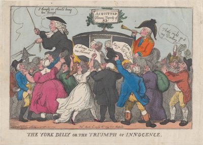 The York Dilly または The Triumph of Innocence、1809 年 2 月 26 日、1809 年 2 月 26 日。 作： Thomas Rowlandson