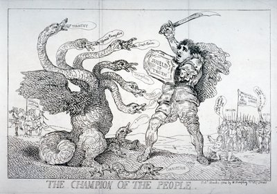 「人々のチャンピオン」、1784年。 作： Thomas Rowlandson