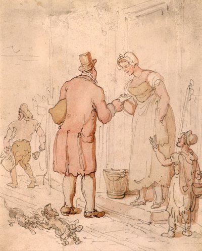 郵便配達員、19 世紀初頭 作： Thomas Rowlandson