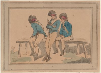 3人のボランティア、1798年、1798年。 作： Thomas Rowlandson