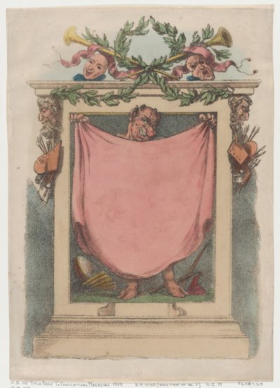 タイトル ページ、ローランドソンの似顔絵雑誌、1808 年、1808 年。 作： Thomas Rowlandson
