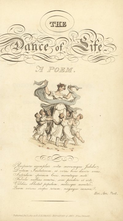 カリグラフィによるタイトルとヴィネットのあるタイトルページ 作： Thomas Rowlandson