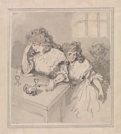 ティップリングする二人の女の子 作： Thomas Rowlandson