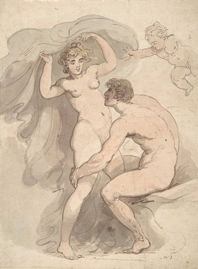 ヴィーナス、アンキセス、キューピッド、1780-1827年。 作： Thomas Rowlandson