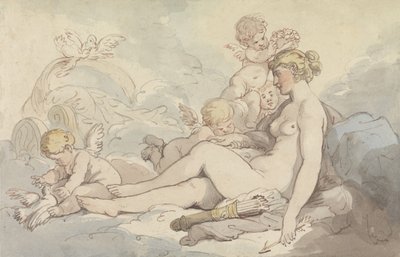 キューピッドに冠を授けられるヴィーナス 作： Thomas Rowlandson