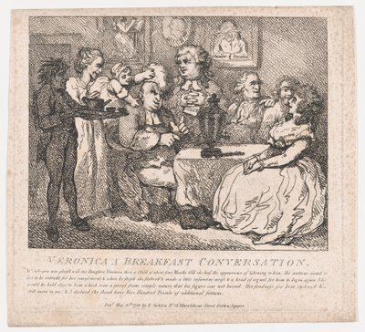 ベロニカ、朝食の会話ボズウェルの絵のような美しさ、もみの部分...、1786 年 5 月 30 日。 作： Thomas Rowlandson