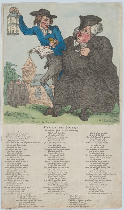牧師とモーセ、1784 年 8 月 8 日、1784 年 8 月 8 日。 作： Thomas Rowlandson