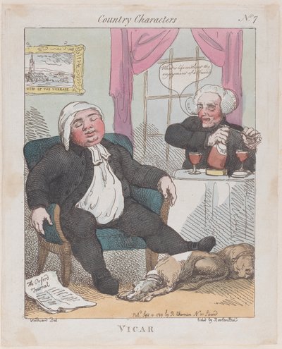 牧師、1799 年 9 月 10 日、1799 年 9 月 10 日。 作： Thomas Rowlandson