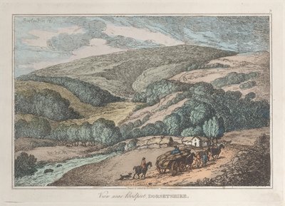 自然からのスケッチ、1819-22年、1819-22年からのドーセットシャーのブリッドポート近くの眺め。 作： Thomas Rowlandson