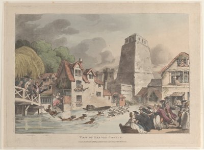 オックスフォード城の眺め, 1809., 1809. 作： Thomas Rowlandson