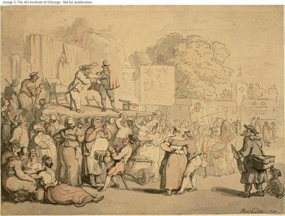 ヴィレッジ・フェアハーレクインとクワック 作： Thomas Rowlandson