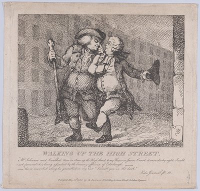 1786 年 5 月 15 日、エディンバラ、ハイ ストリートを歩く 作： Thomas Rowlandson