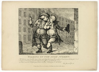 ハイ・ストリートを歩く（ボズウェルの『ヘブリディーズ紀行』より 作： Thomas Rowlandson