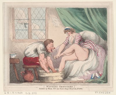 ウォッシング・トロッターズ、1800 年 1 月 20 日、1800 年 1 月 20 日。 作： Thomas Rowlandson