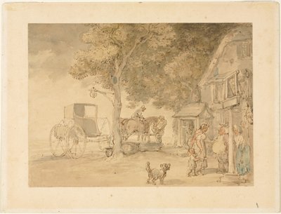 馬に水をやる 作： Thomas Rowlandson