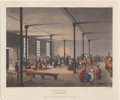 ワークハウス、セント ジェームズ教区、1809 年 12 月 1 日、1809 年 12 月 1 日 作： Thomas Rowlandson