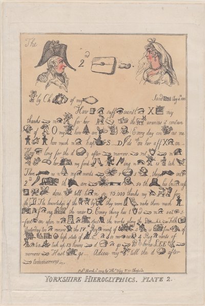Yorkshire Hieroglyphics、プレート 2、1809 年 3 月 11 日、1809 年 3 月 11 日。 作： Thomas Rowlandson