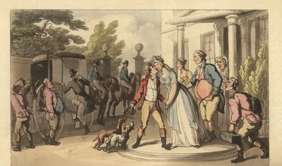 家族を捨ててグランドツアーに出かける若き英国紳士 作： Thomas Rowlandson