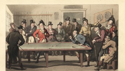 ビリヤードをする若い英国紳士たち 作： Thomas Rowlandson