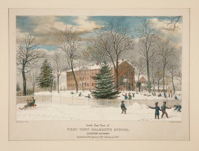 West-Town Boarding School (南東ビュー)、チェスター社、ペンシルベニア州 作： Thomas S. Sinclair