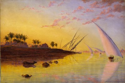 ナイル川の眺め、1855 年 作： Thomas Seddon