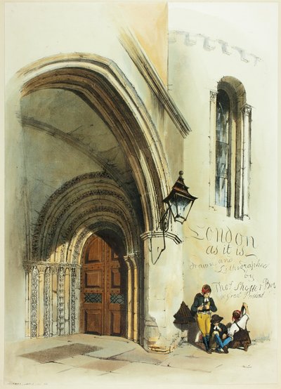戸口、寺院、ロンドンの原風景の口絵 作： Thomas Shotter Boys