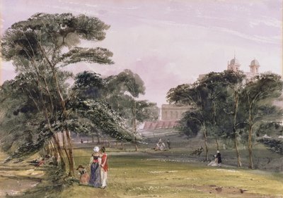 グリニッジ天文台下の公園の人々 1850年頃（水彩画 作： Thomas Shotter Boys