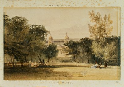 公園からのグリニッジ病院、1830 作： Thomas Shotter Boys