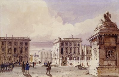 ホテルドベルビューとカフェd "アミティエ公園から見た、ブリュッセル、1830 作： Thomas Shotter Boys