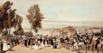 ハイドパーク、「自然から引き出されたロンドン」、1842年からグロブナーゲートに向かって 作： Thomas Shotter Boys
