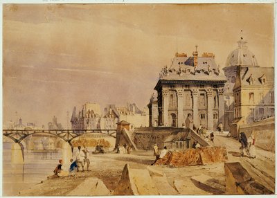 研究所とポンデザール、パリ、1828 作： Thomas Shotter Boys