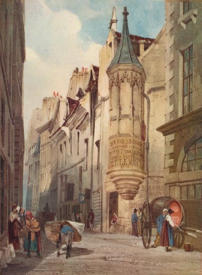 パリのストリートシーンコリニー提督の家、1831年、1923年 作： Thomas Shotter Boys