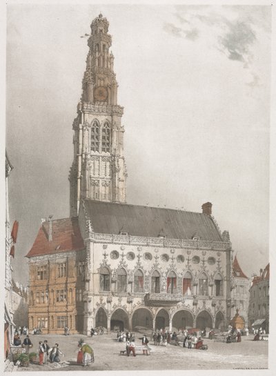 パリ、ゲント、アントワープ、ルーアン、1839年の美しい建築物。 作： Thomas Shotter Boys