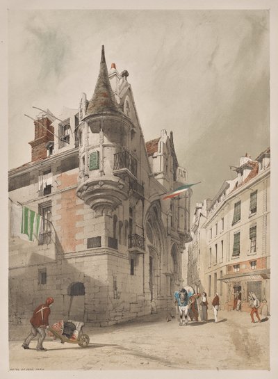 パリ、ゲント、アントワープ、ルーアンの絵のように美しい建築物：Hotel de Sens、パリ 作： Thomas Shotter Boys