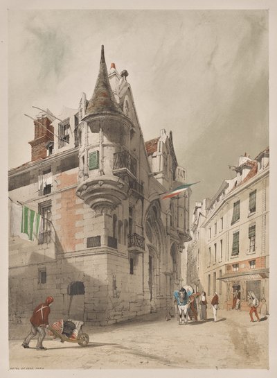 パリ、ゲント、アントワープ、ルーアンの絵のように美しい建築物：Hotel de Sens、パリ 作： Thomas Shotter Boys